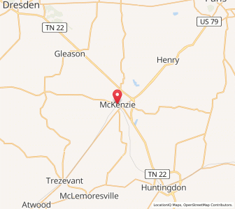 Map of McKenzie, Tennessee