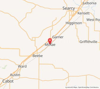 Map of McRae, Arkansas