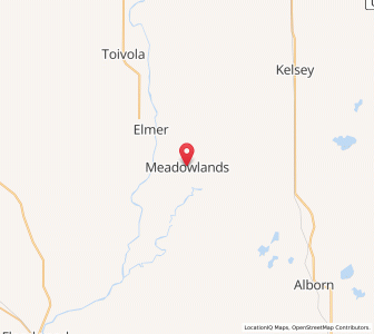 Map of Meadowlands, Minnesota