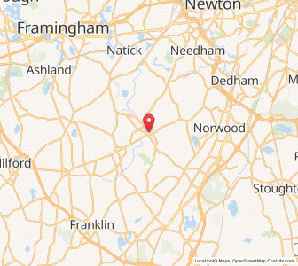 Map of Medfield, Massachusetts