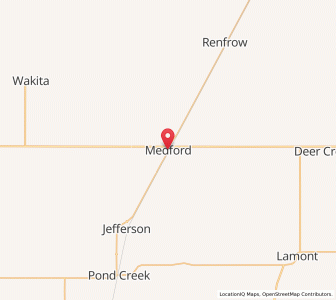 Map of Medford, Oklahoma