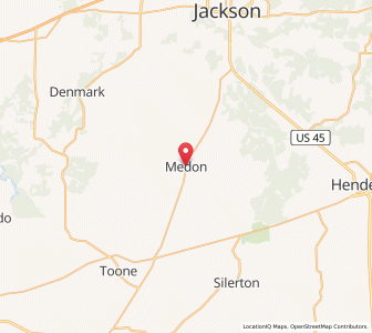 Map of Medon, Tennessee