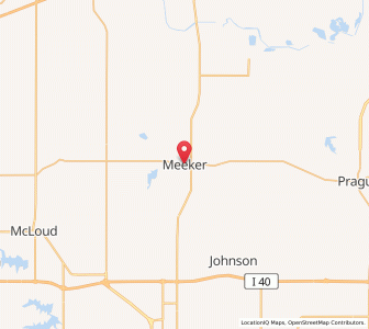 Map of Meeker, Oklahoma