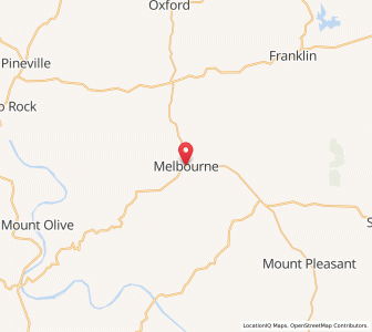 Map of Melbourne, Arkansas