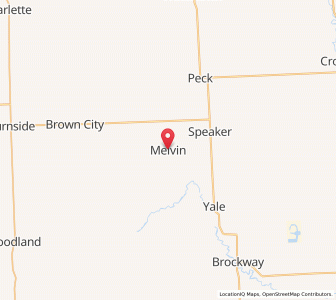 Map of Melvin, Michigan