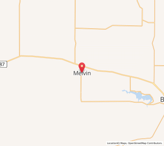 Map of Melvin, Texas