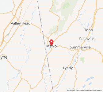 Map of Menlo, Georgia