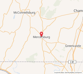 Map of Mercersburg, Pennsylvania
