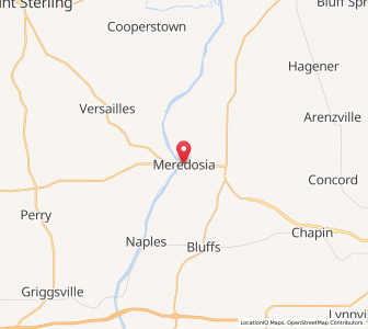 Map of Meredosia, Illinois