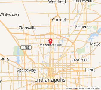 Map of Meridian Hills, Indiana