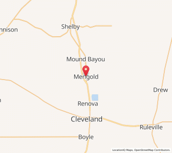 Map of Merigold, Mississippi