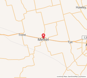 Map of Merkel, Texas
