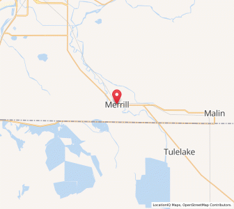 Map of Merrill, Oregon