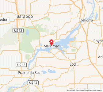 Map of Merrimac, Wisconsin