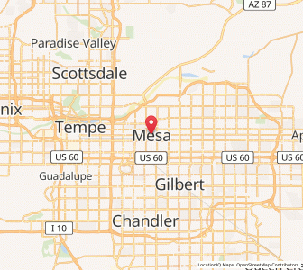 Map of Mesa, Arizona