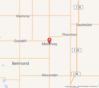 Map of Meservey, Iowa