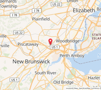 Map of Metuchen, New Jersey