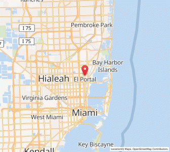Map of Miami Shores, Florida