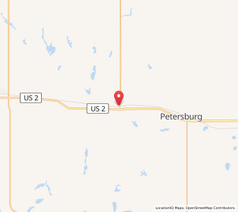 Map of Michigan, North Dakota