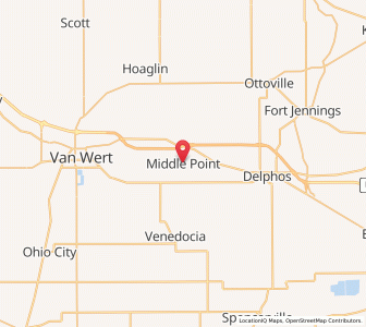 Map of Middle Point, Ohio
