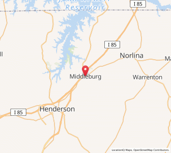 Map of Middleburg, North Carolina
