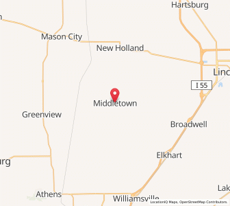 Map of Middletown, Illinois