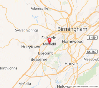 Map of Midfield, Alabama