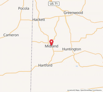 Map of Midland, Arkansas