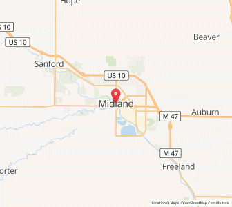 Map of Midland, Michigan