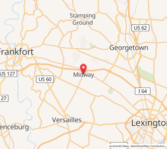 Map of Midway, Kentucky