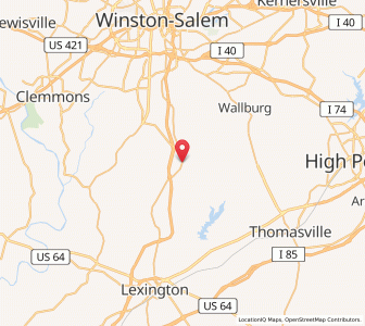 Map of Midway, North Carolina