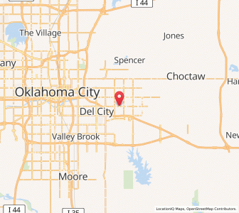 Map of Midwest City, Oklahoma