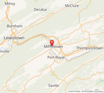 Map of Mifflin, Pennsylvania