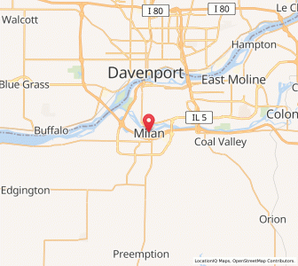 Map of Milan, Illinois