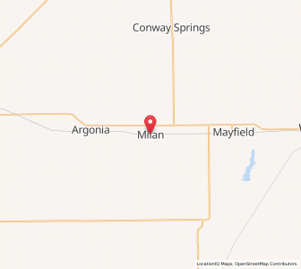 Map of Milan, Kansas