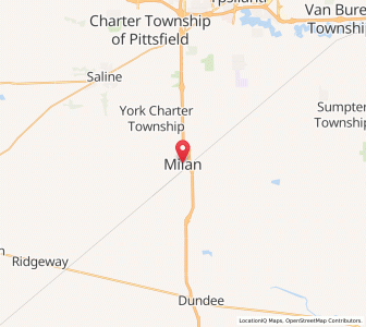 Map of Milan, Michigan