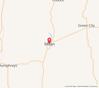 Map of Milan, Missouri
