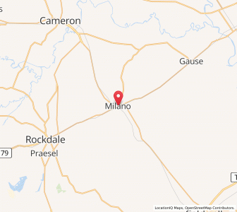 Map of Milano, Texas