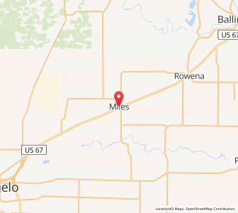Map of Miles, Texas