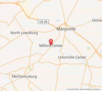 Map of Milford Center, Ohio