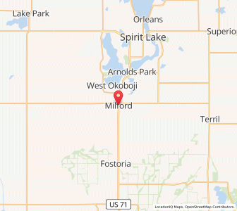 Map of Milford, Iowa