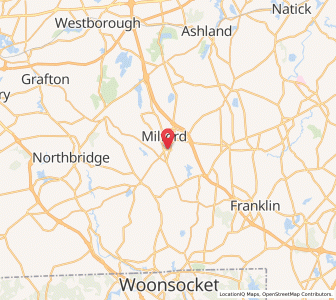 Map of Milford, Massachusetts