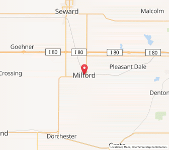 Map of Milford, Nebraska