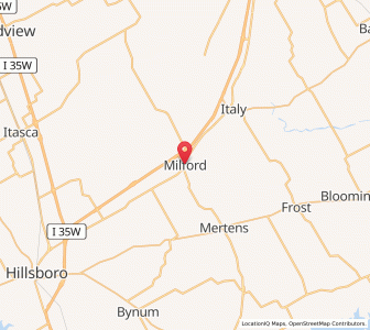 Map of Milford, Texas