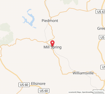 Map of Mill Spring, Missouri