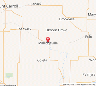 Map of Milledgeville, Illinois