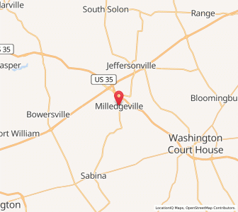 Map of Milledgeville, Ohio