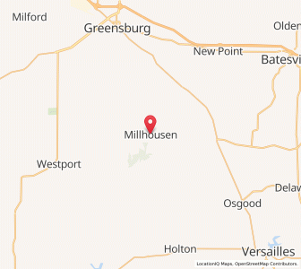 Map of Millhousen, Indiana