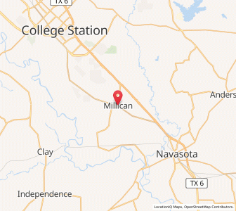 Map of Millican, Texas