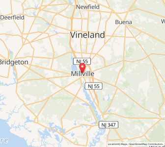Map of Millville, New Jersey